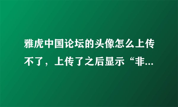 雅虎中国论坛的头像怎么上传不了，上传了之后显示“非法操作” 谁能告诉我是这么回事
