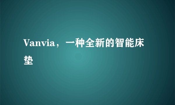 Vanvia，一种全新的智能床垫