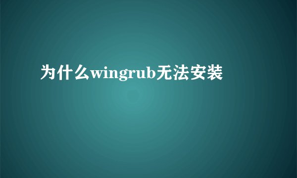 为什么wingrub无法安装