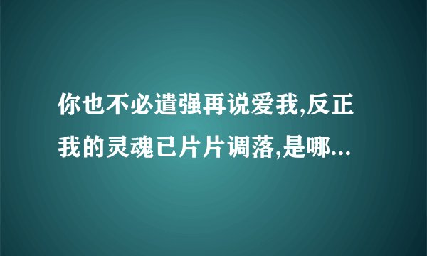 你也不必遣强再说爱我,反正我的灵魂已片片调落,是哪首歌的歌词