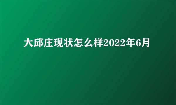 大邱庄现状怎么样2022年6月