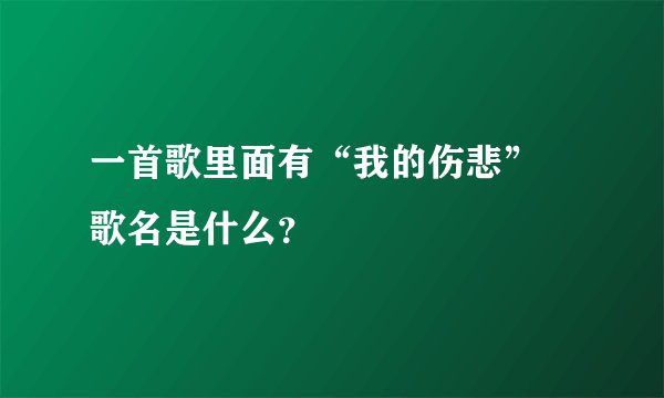 一首歌里面有“我的伤悲” 歌名是什么？