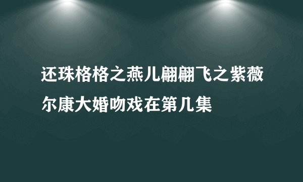 还珠格格之燕儿翩翩飞之紫薇尔康大婚吻戏在第几集