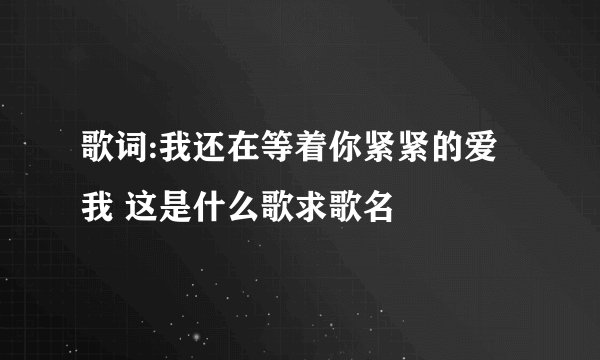 歌词:我还在等着你紧紧的爱我 这是什么歌求歌名