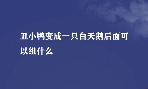丑小鸭变成一只白天鹅后面可以组什么