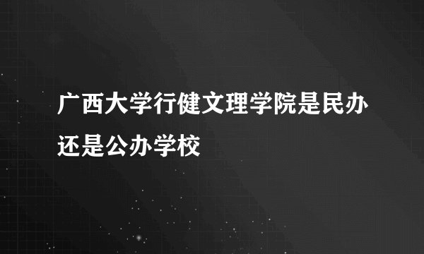 广西大学行健文理学院是民办还是公办学校