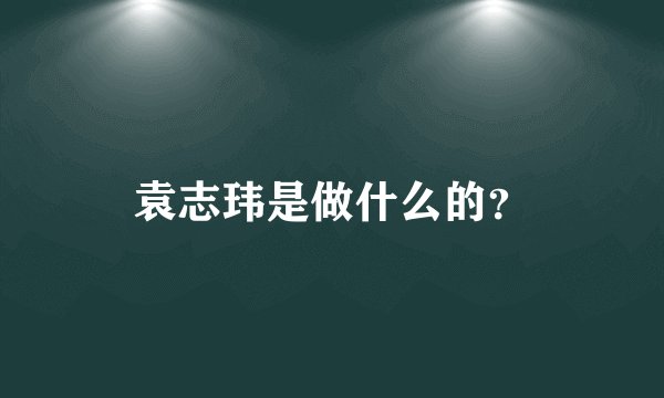 袁志玮是做什么的？