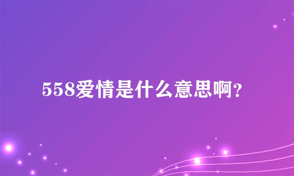 558爱情是什么意思啊？