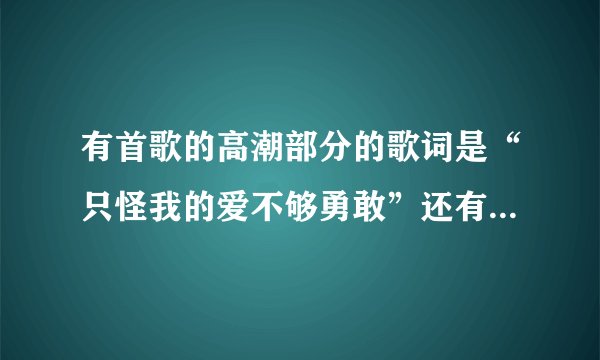 有首歌的高潮部分的歌词是“只怪我的爱不够勇敢”还有英文歌词，这是什么歌呀？