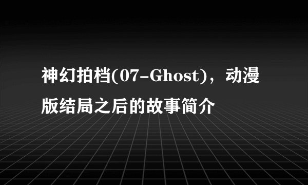 神幻拍档(07-Ghost),动漫版结局之后的故事简介