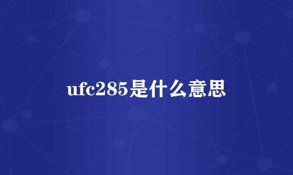 ufc285是什么意思