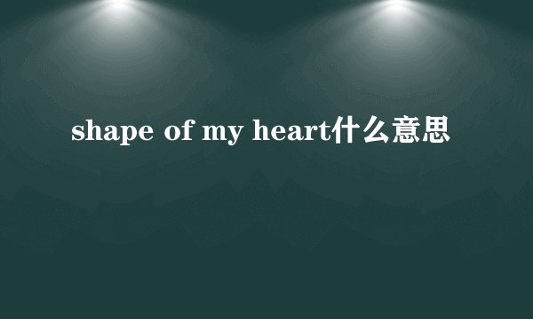 shape of my heart什么意思