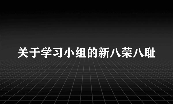 关于学习小组的新八荣八耻