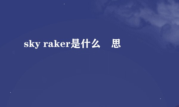 sky raker是什么悥思