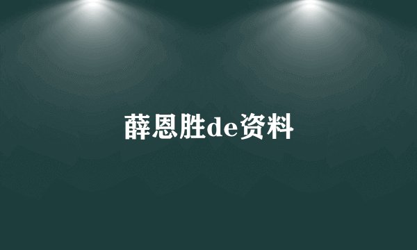 薛恩胜de资料