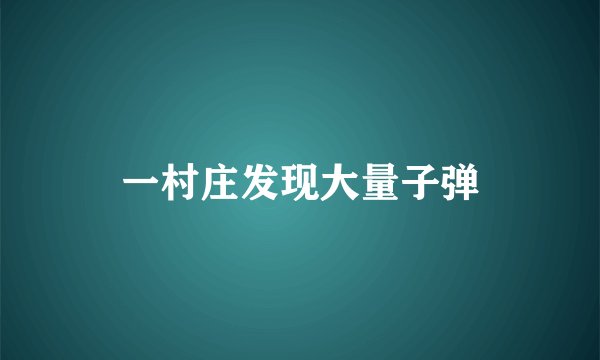 一村庄发现大量子弹