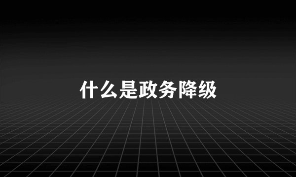 什么是政务降级
