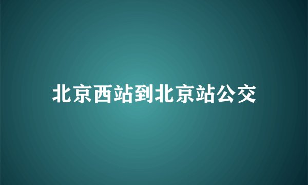 北京西站到北京站公交