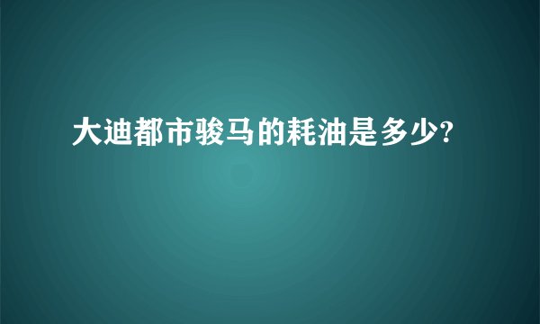 大迪都市骏马的耗油是多少?