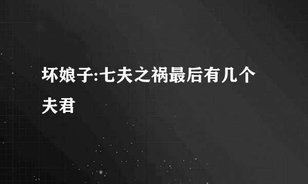 坏娘子:七夫之祸最后有几个夫君