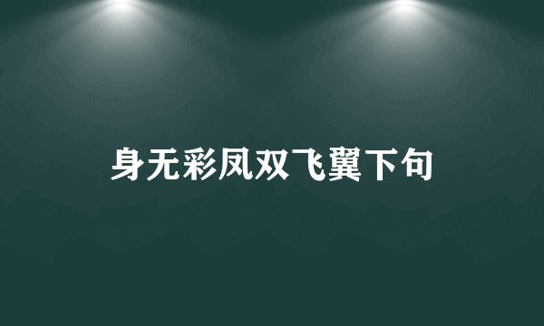 身无彩凤双飞翼下句