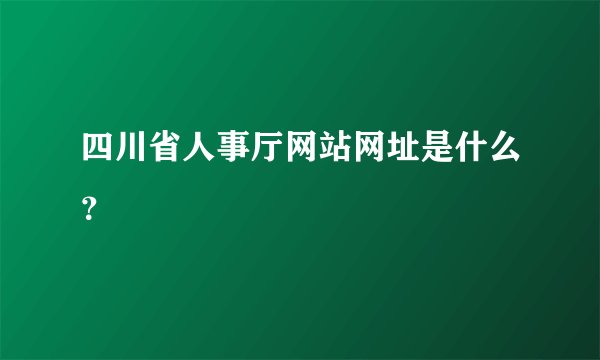 四川省人事厅网站网址是什么？