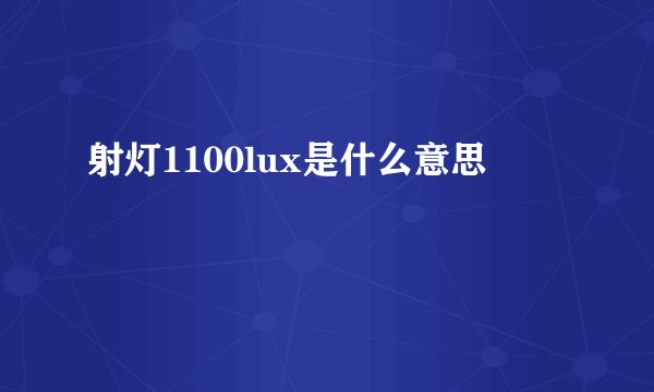 射灯1100lux是什么意思