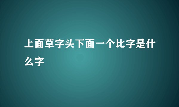 上面草字头下面一个比字是什么字