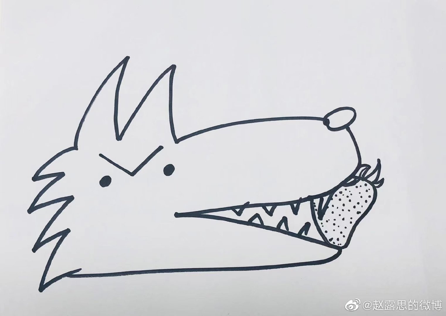 刘宇宁、赵露思手绘特别版狼兔，这个奇怪生物长什么样子？