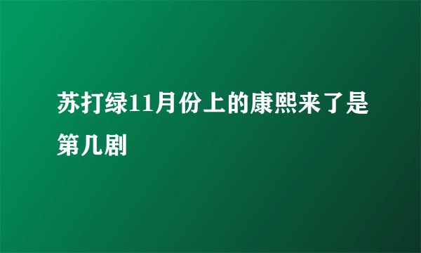 苏打绿11月份上的康熙来了是第几剧