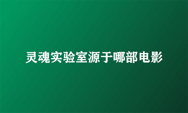 灵魂实验室源于哪部电影