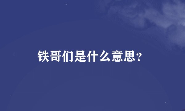 铁哥们是什么意思？
