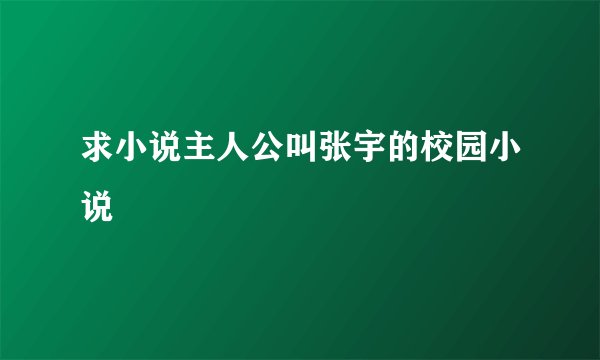 求小说主人公叫张宇的校园小说