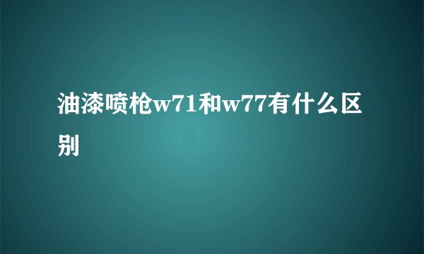 油漆喷枪w71和w77有什么区别