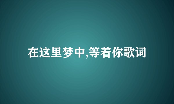 在这里梦中,等着你歌词