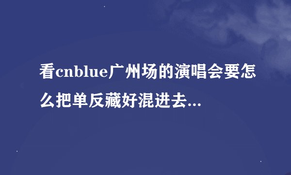 看cnblue广州场的演唱会要怎么把单反藏好混进去啊？！单反不可以带普通相机可以吗？求大神解答两个问