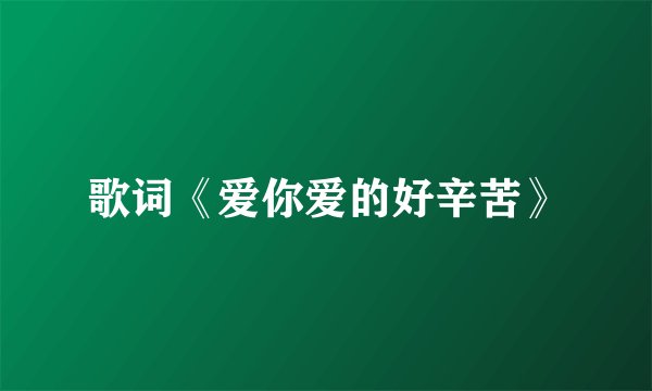 歌词《爱你爱的好辛苦》