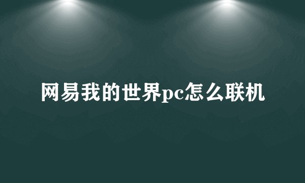 网易我的世界pc怎么联机