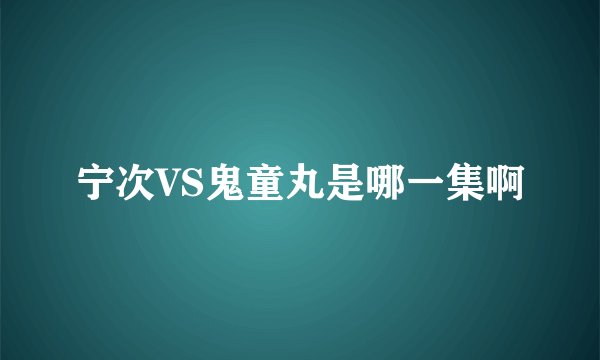 宁次VS鬼童丸是哪一集啊