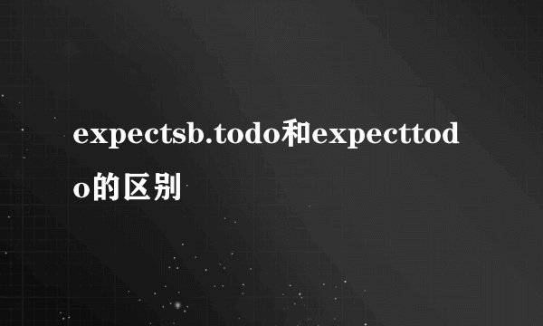 expectsb.todo和expecttodo的区别