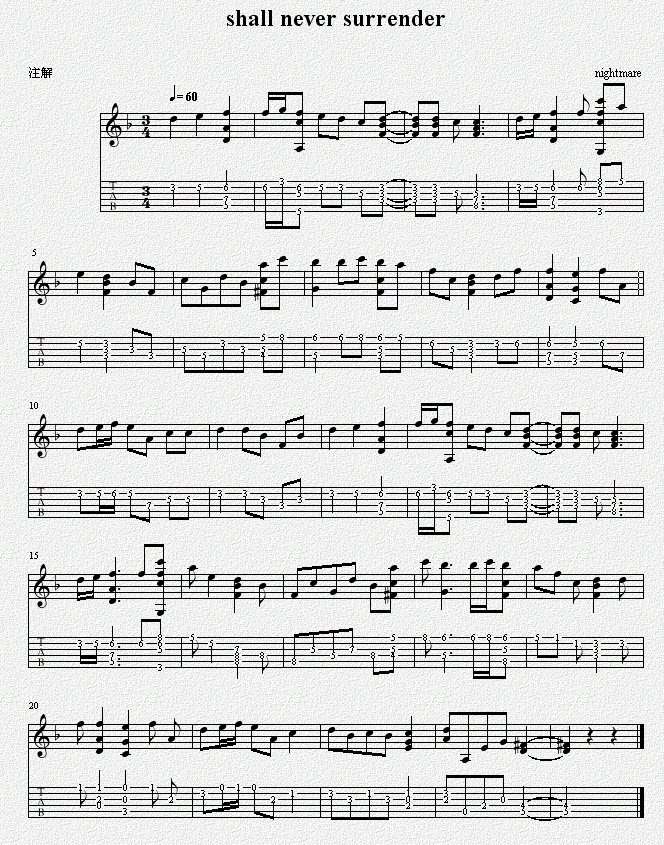 高分搜索鬼泣4通关音乐吉他谱！