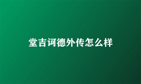 堂吉诃德外传怎么样