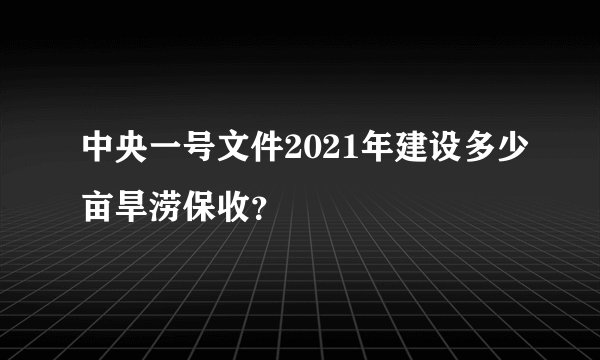 中央一号文件2021年建设多少亩旱涝保收?