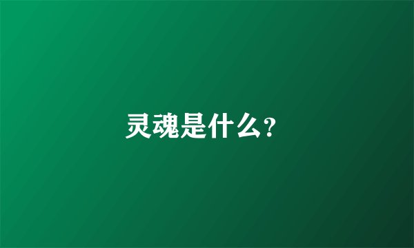 灵魂是什么？
