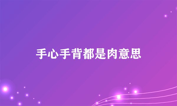 手心手背都是肉意思