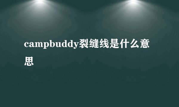 campbuddy裂缝线是什么意思
