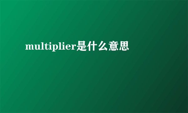 multiplier是什么意思