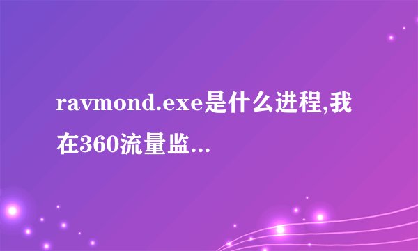 ravmond.exe是什么进程,我在360流量监控里看到很多这个进程，目标IP哪的都有