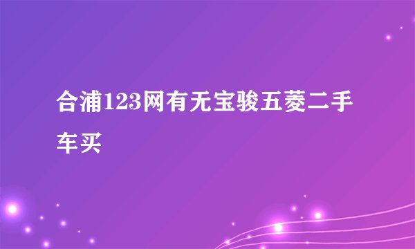 合浦123网有无宝骏五菱二手车买