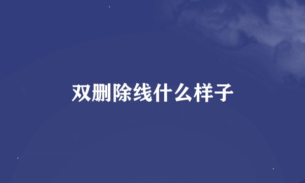 双删除线什么样子